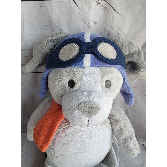 Carter's Take Flight Aviator Puppy Dog Plush Lovey Pilot Gray Blue Stuffed 13 In - Picture 2 of 7